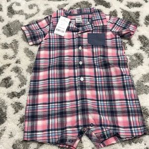 Carters Pink Plaid Jump Suit
